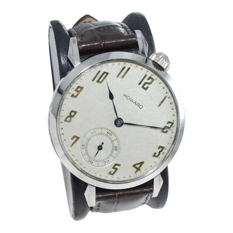 Howard Stahl-Art-Déco-Armbanduhr in Übergröße aus dem Jahr 1921 (Art déco)