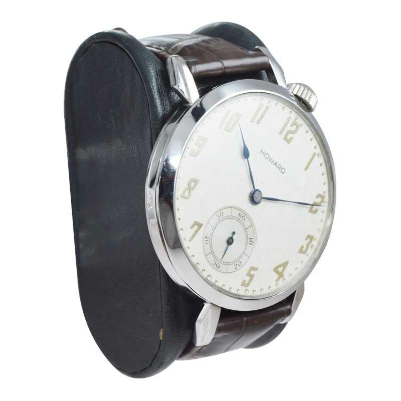 Howard Stahl-Art-Déco-Armbanduhr in Übergröße aus dem Jahr 1921 für Damen oder Herren