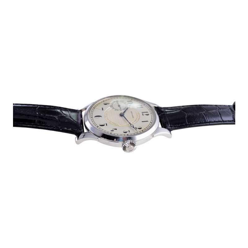 Howard Steel Exhibition Back Ovesized Pocket Wrist Watch, circa 1925 6