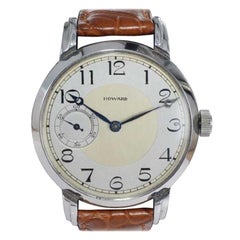 Howard Montre-bracelet surdimensionnée en acier à remontage manuel de 1921
