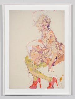 Emma (Galliano Paris / Stephen Jones), Mixed media on Pargamenata parchment