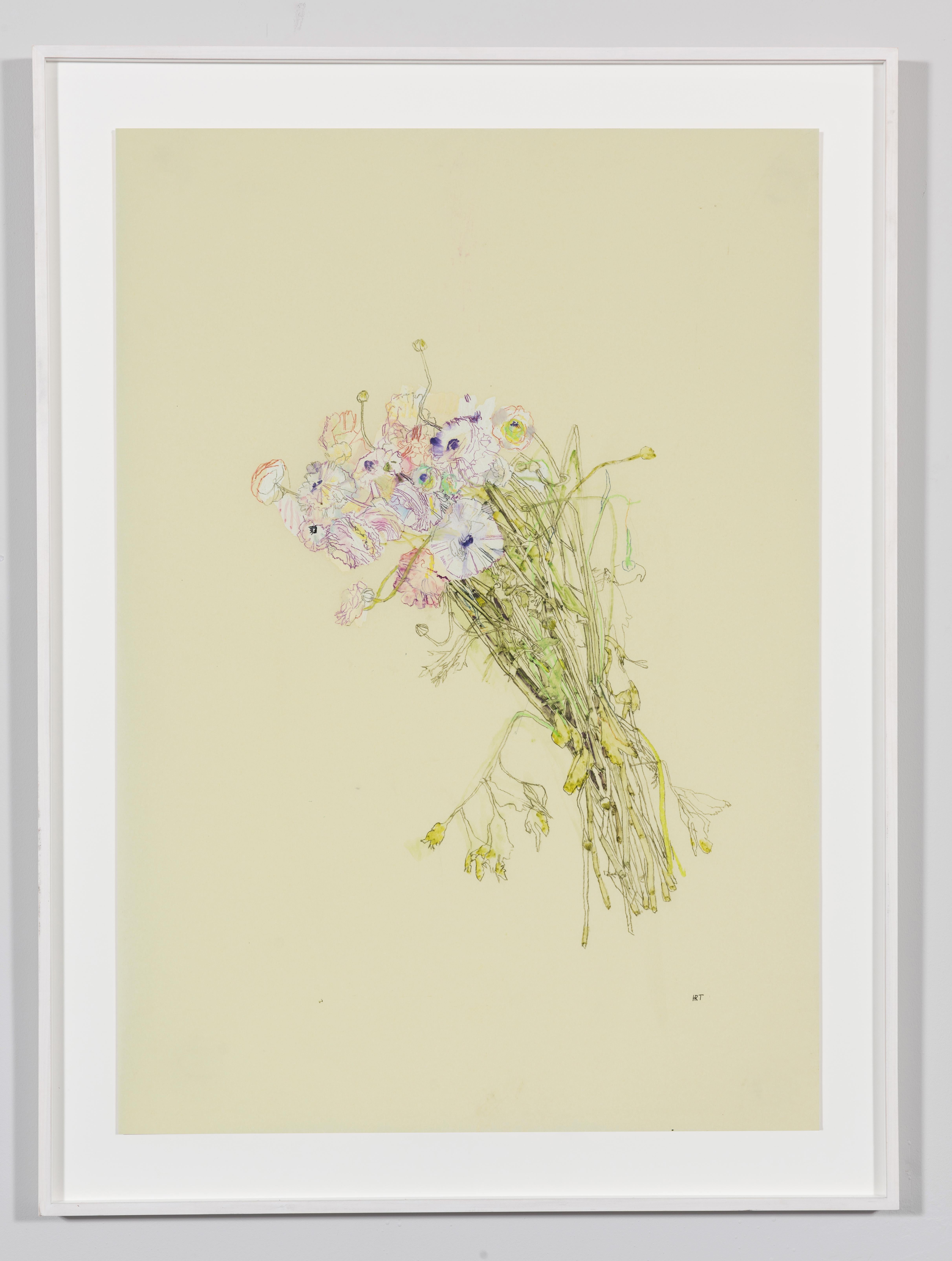 Flowers (A Bunch), Mixed media on Pergamenata parchment - Art by Howard Tangye