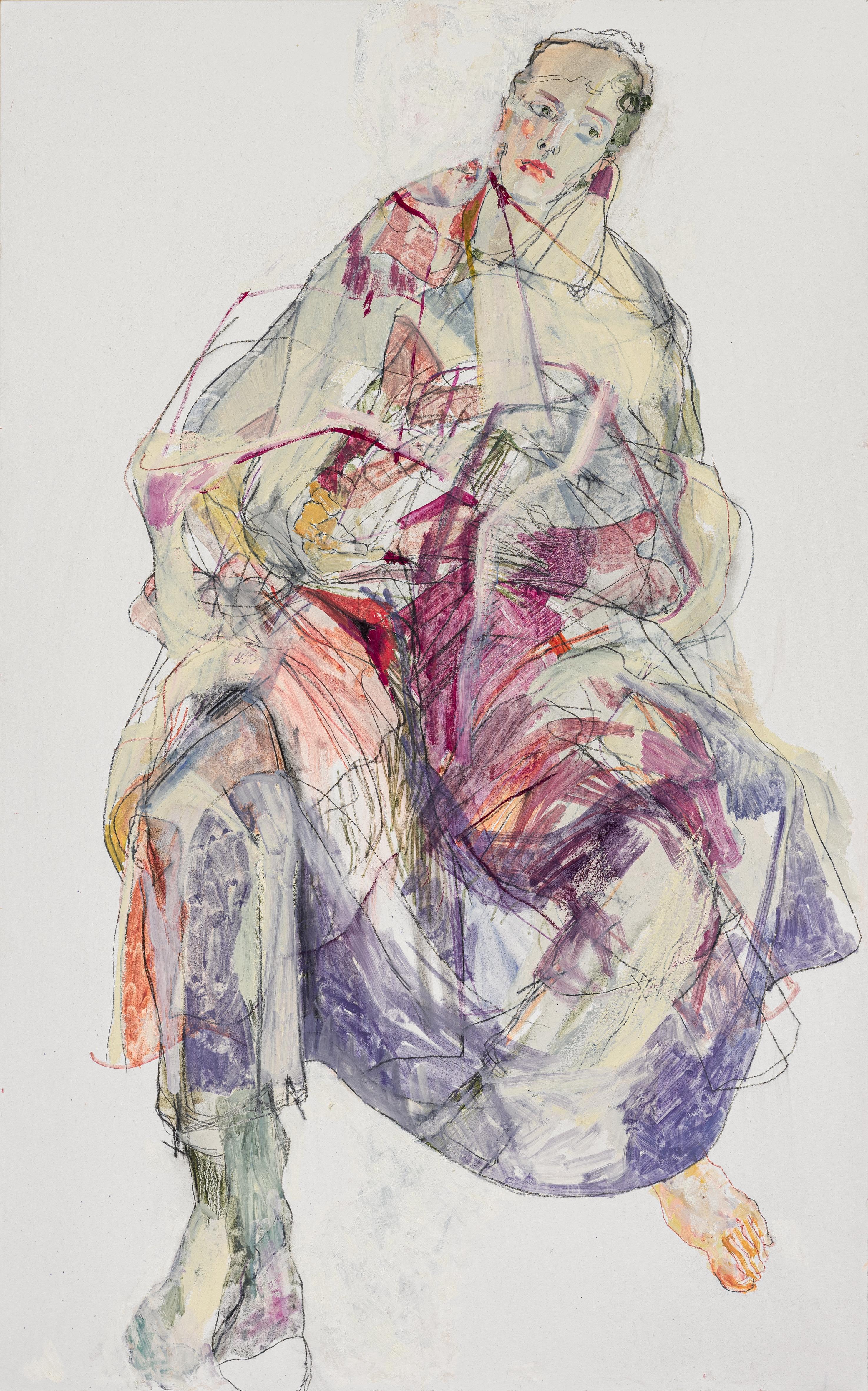 Howard Tangye Portrait Painting - Tom (Wrapped), Mixed media on canvas 