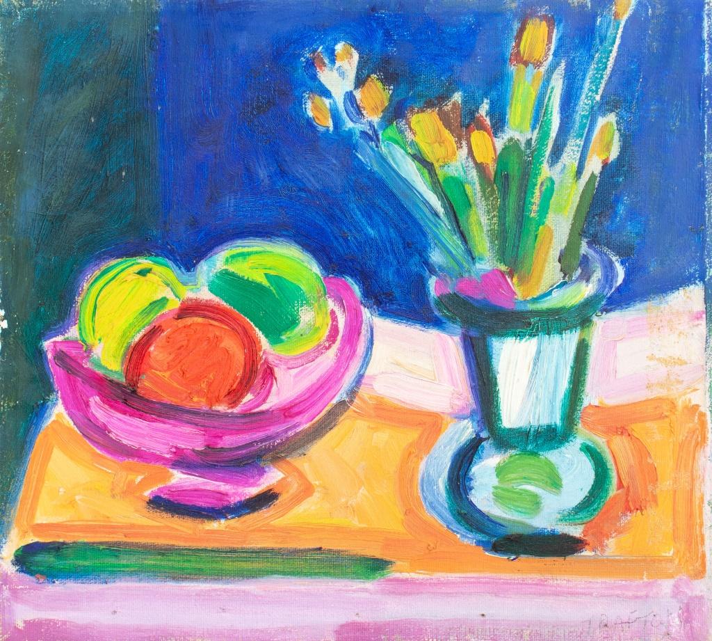 Howard Trafton (American, 1897-1964), Still Life Fruit and Flowers, Oil on Canvas, signed lower right, inscribed to verso. 10