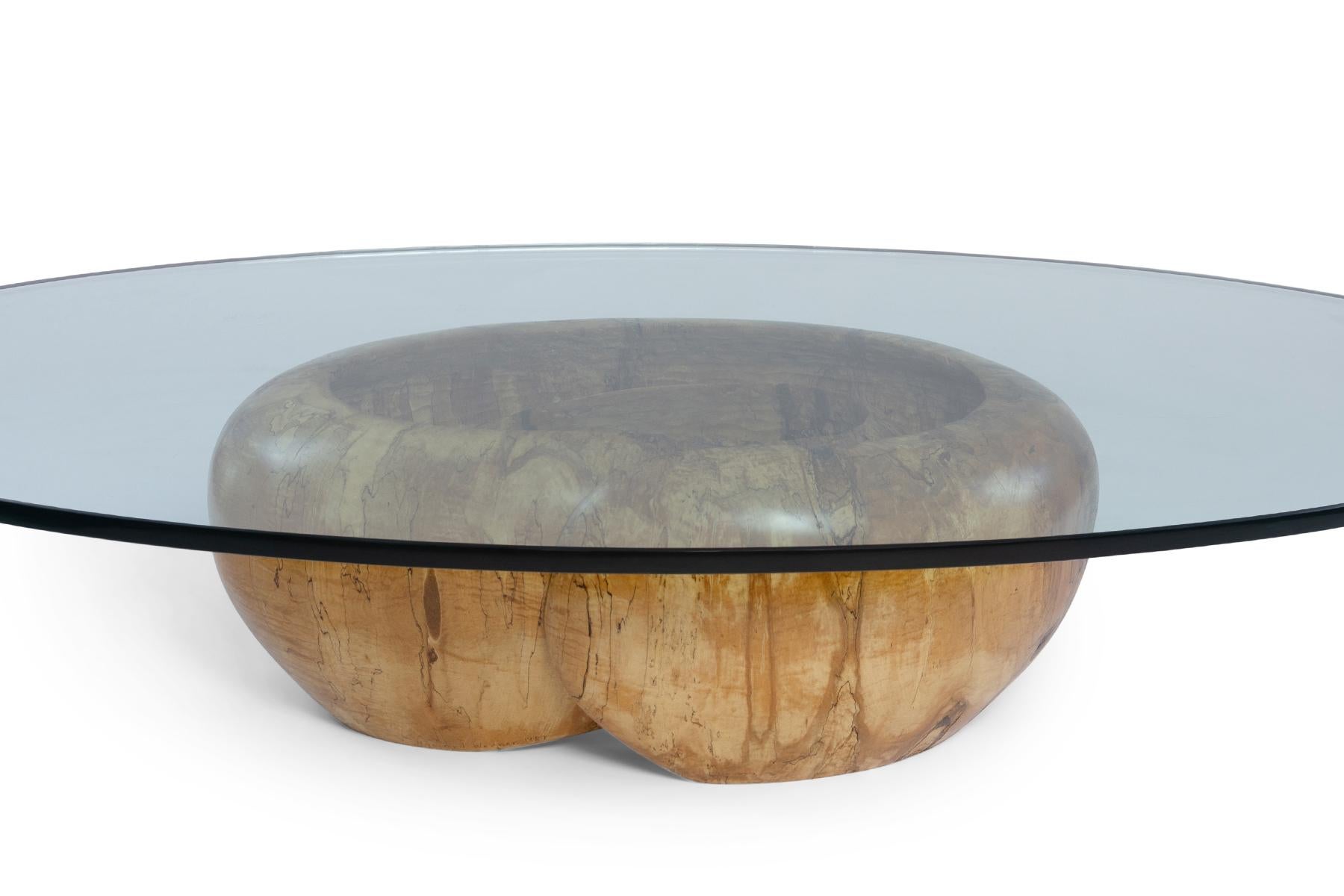 Mid-Century Modern Spiral Coffee Table in Spalted Maple by Howard Werner  For Sale