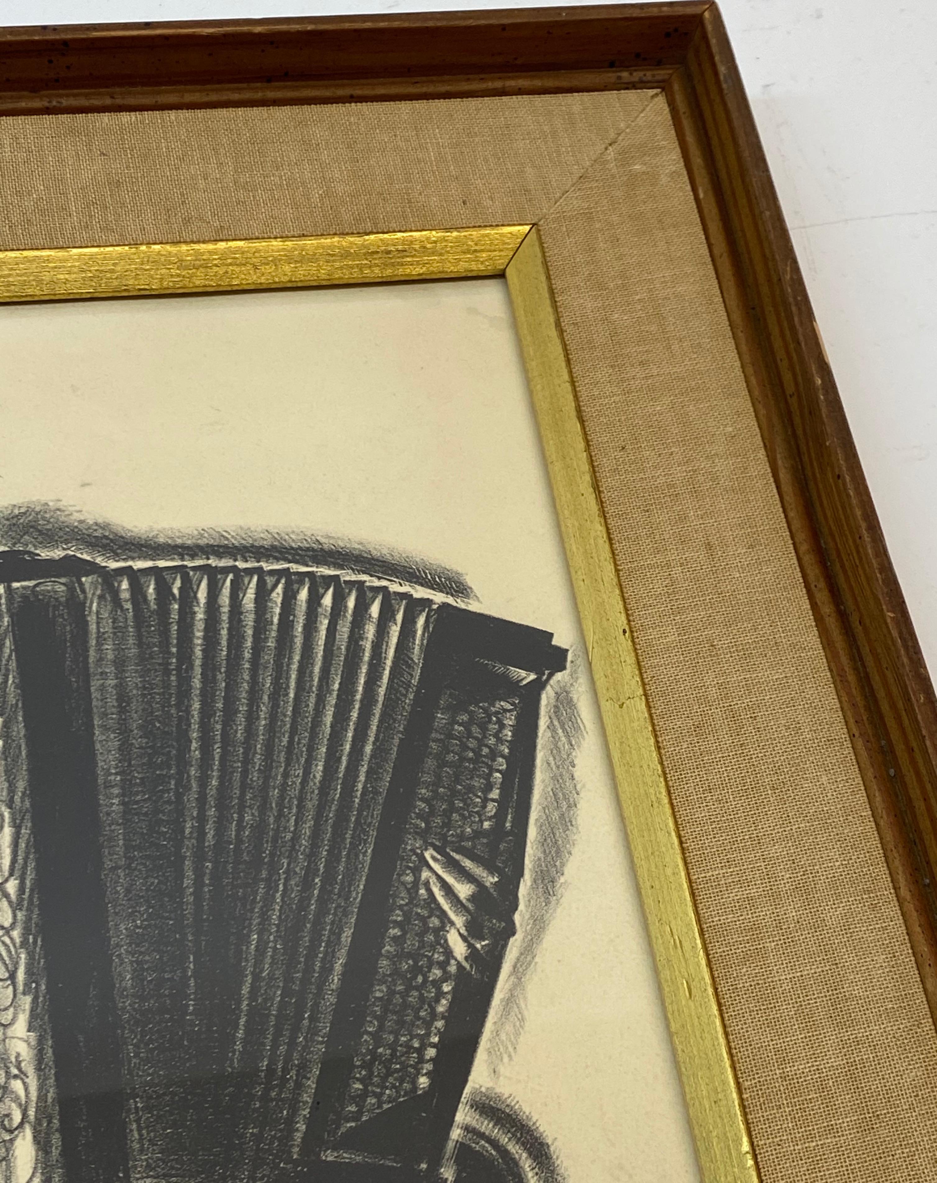 « L'accordéonniste », lithographie originale de Howard Willard, vers 1931  en vente 2