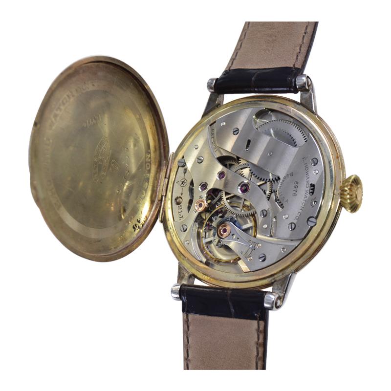 Howard Yellow Gold Filled Art Deco Dial Oversized Watch, circa 1920s 8