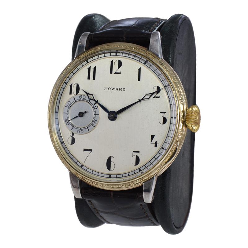 Howard Yellow Gold Filled Art Deco Dial Oversized Watch, circa 1920s 1