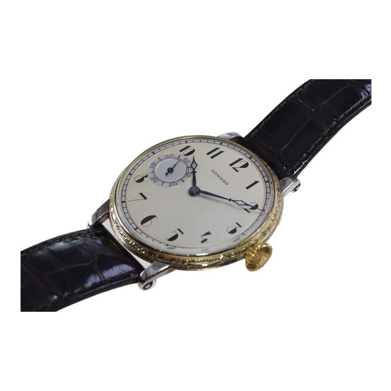 Howard Yellow Gold Filled Art Deco Dial Oversized Watch, circa 1920s 2