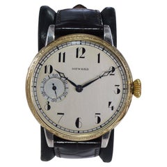 Vintage Howard Yellow Gold Filled Art Deco Dial Oversized Watch, circa 1920s