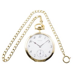 Orologio da tasca aperto in oro giallo Howard con quadrante originale smaltato 1918