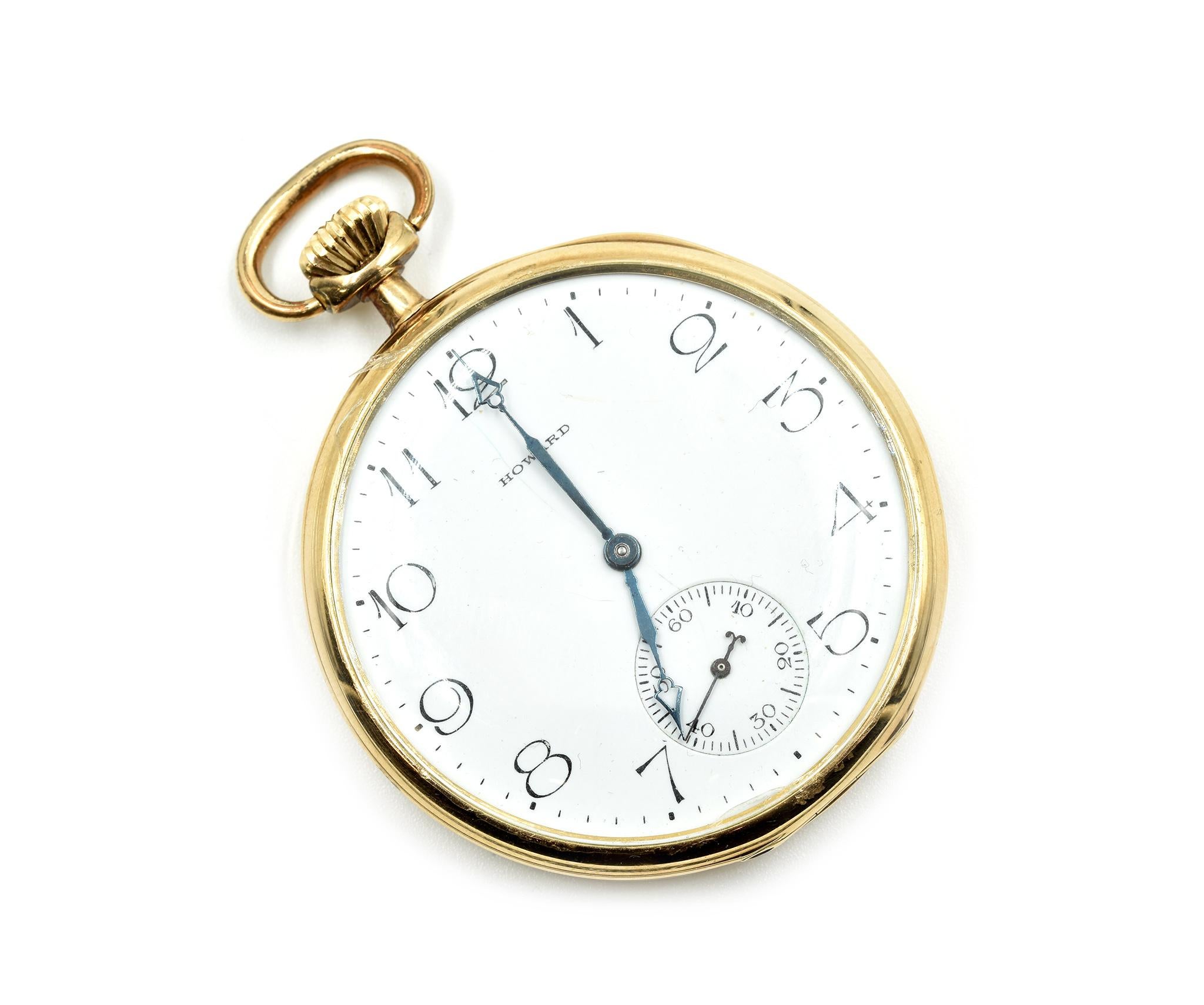 Howard Yellow Gold mechanical Pocket Watch In Excellent Condition In Scottsdale, AZ