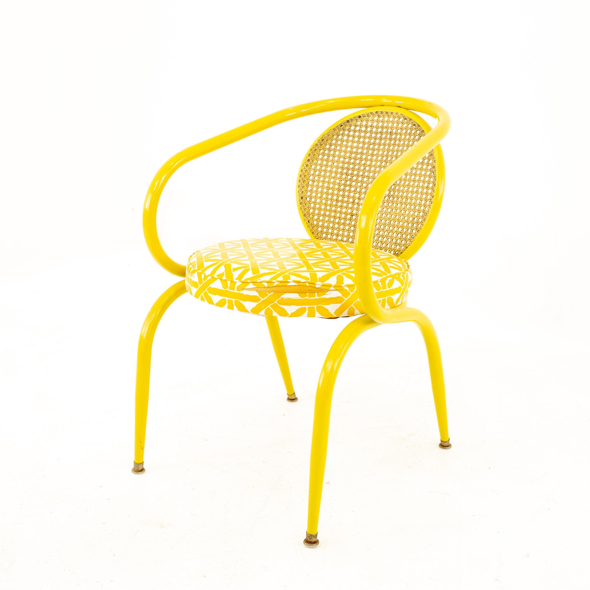 Metal Howell Mid Century Yellow Chairs, Pair