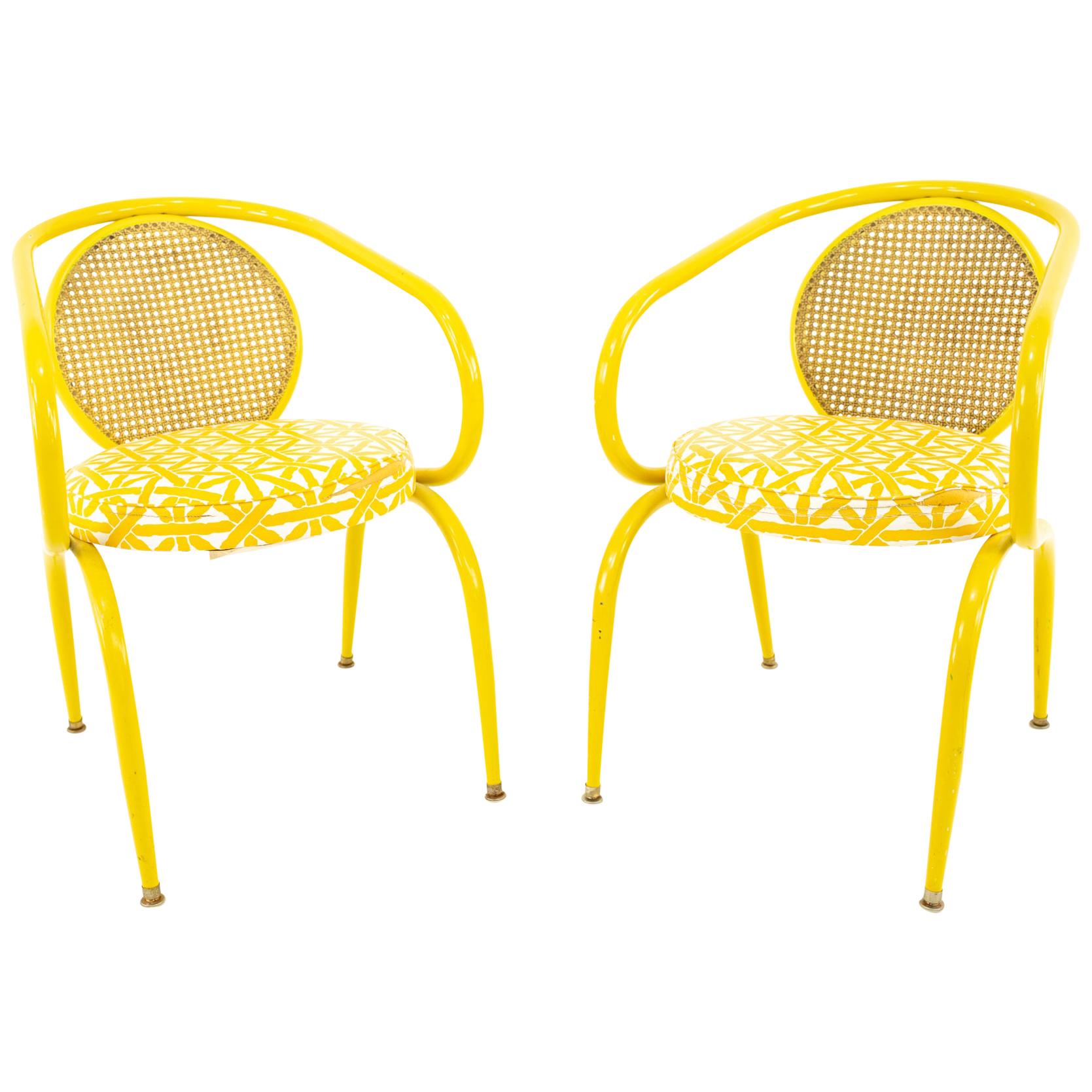Howell Mid Century Yellow Chairs, Pair