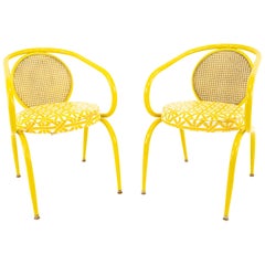 Paire de chaises jaunes Howell Mid Century