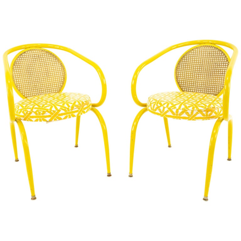 Howell Mid Century Yellow Chairs, Pair at 1stDibs