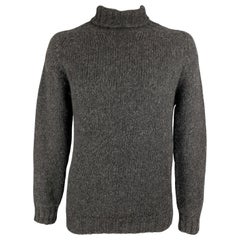 HOWLIN Size L Charcoal Knitted Alpaca Blend Turtleneck Sweater