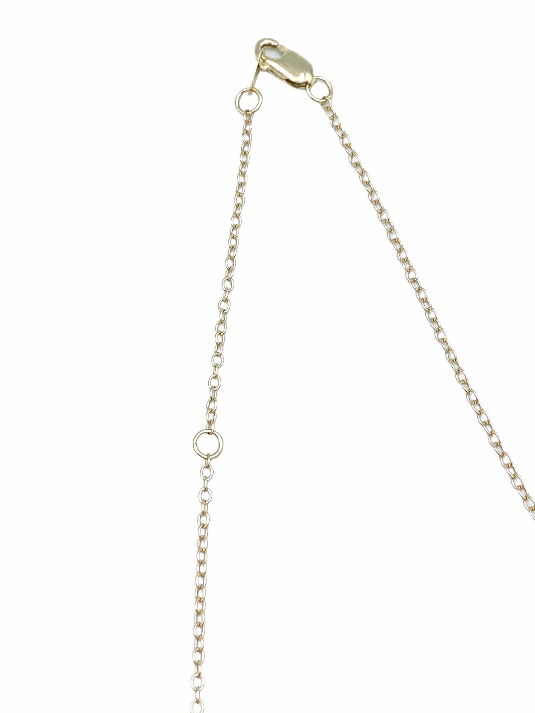 Contemporary Howlite Graduated Sweetie Necklace in Yellow Gold For Sale