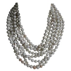 Howlite (White Beads) Long Gemstone Necklace