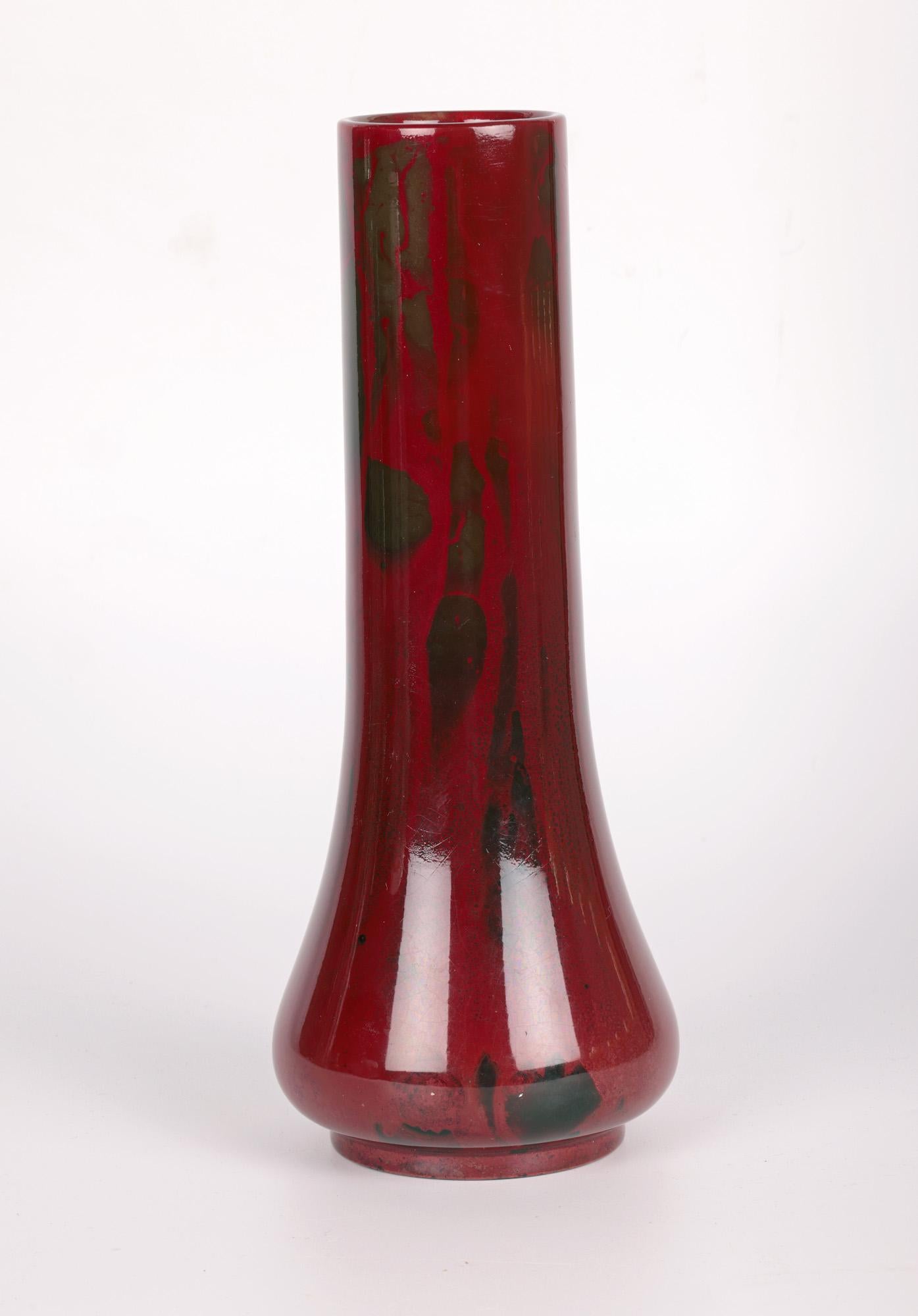 Howsons Art Nouveau Pottery Flambe Vase by Edward Wilks Dated 1912 In Good Condition For Sale In Bishop's Stortford, Hertfordshire