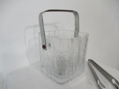 Hoya Glacier Glass Ice Bucket w/ Tongs and Strainer