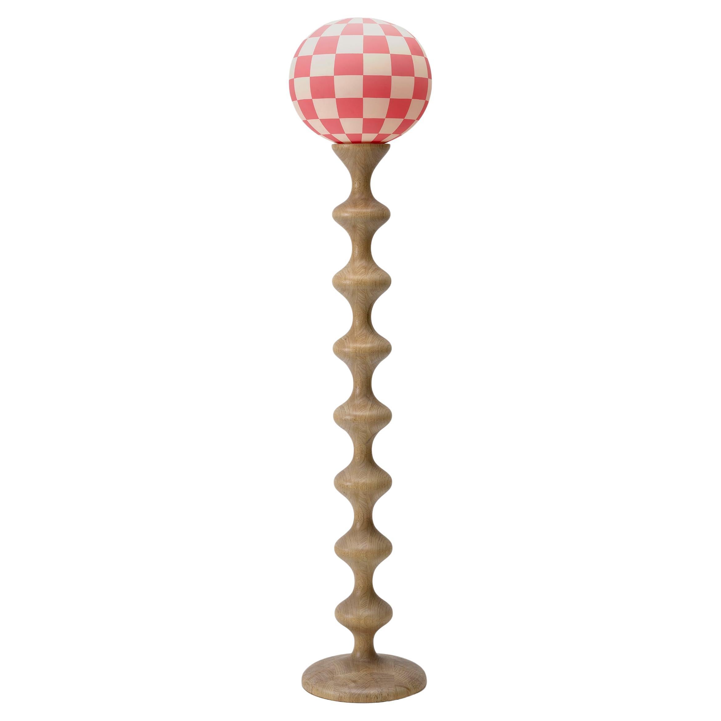 Hozcal Lamp by Merve Kahraman, Hand-blown Hand-painted Glass & Wood
