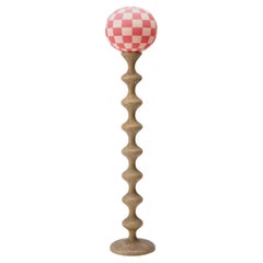 Hozcal Lamp by Merve Kahraman, Hand-blown Hand-painted Glass & Wood