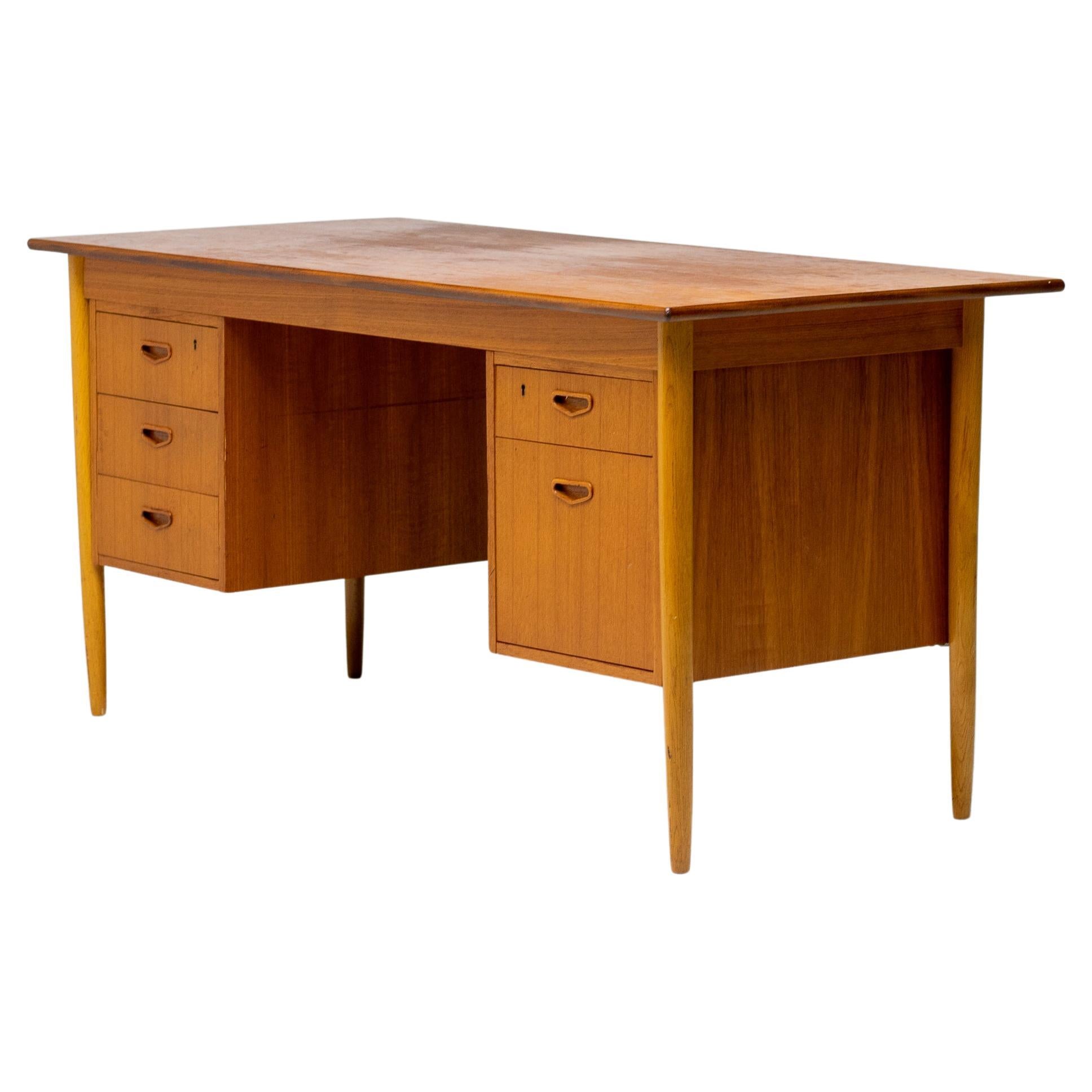H.P. Hansen Danish Modern Teak Desk For Sale