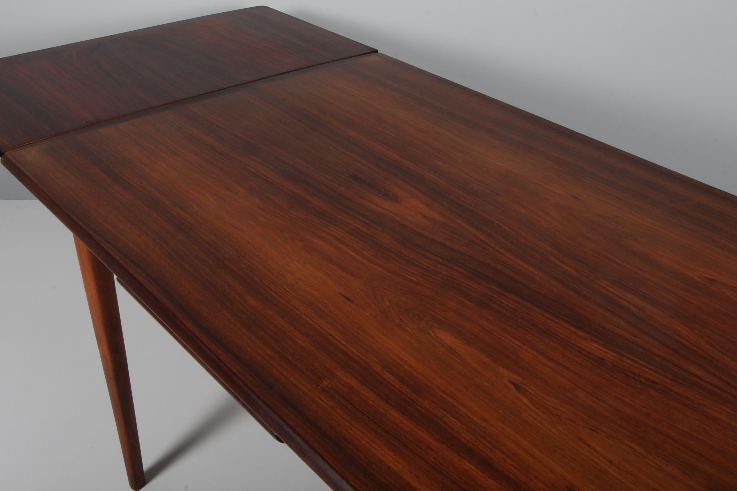 Scandinavian Modern HP Hansen Dining Table with Two Plates, Rosewood, Denmark 1960s