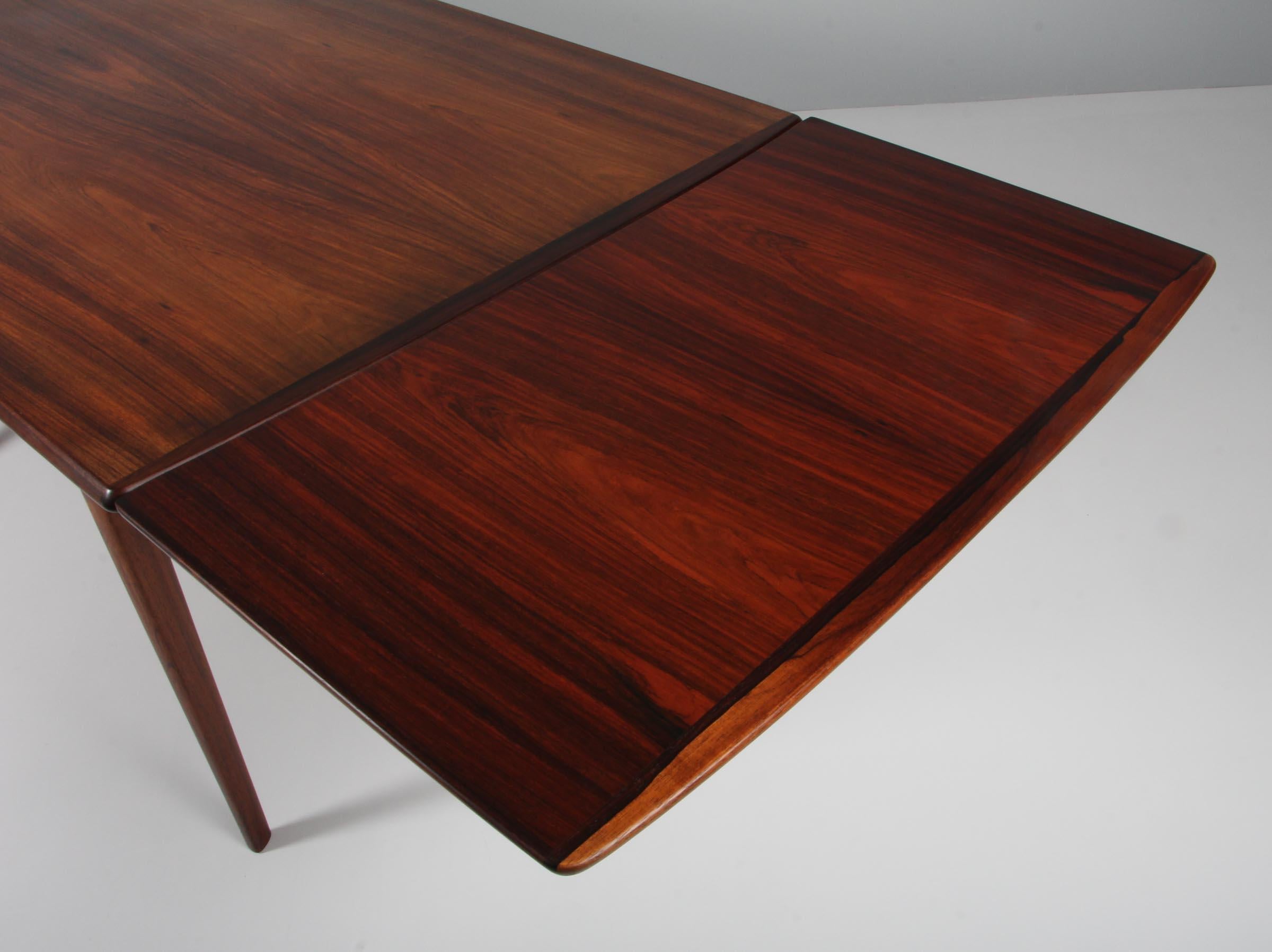 Danish HP Hansen Dining Table with Two Plates, Rosewood, Denmark 1960s