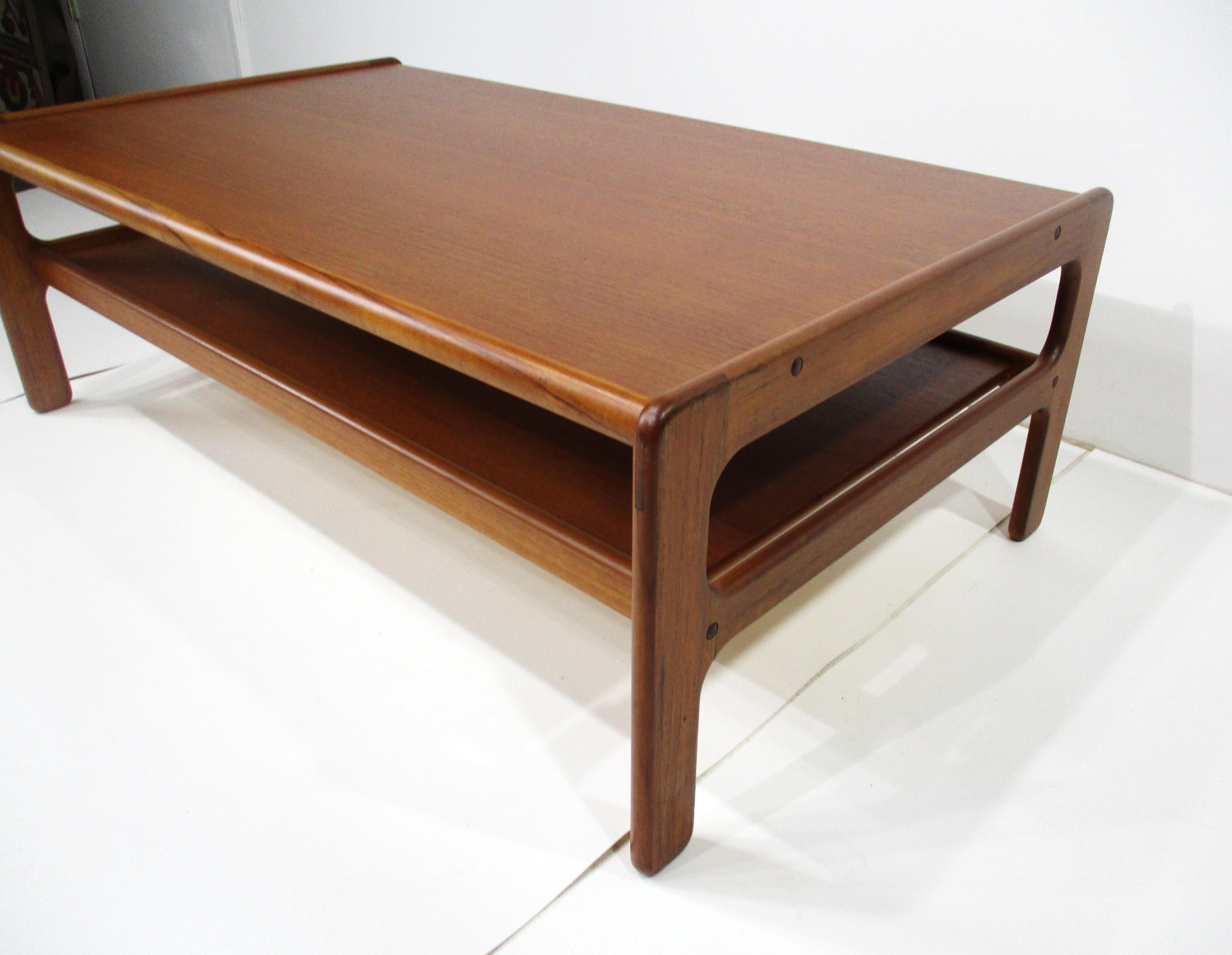 Mid-Century Modern H.P. Hansen Dyrlund Teak Coffee Table Denmark For Sale