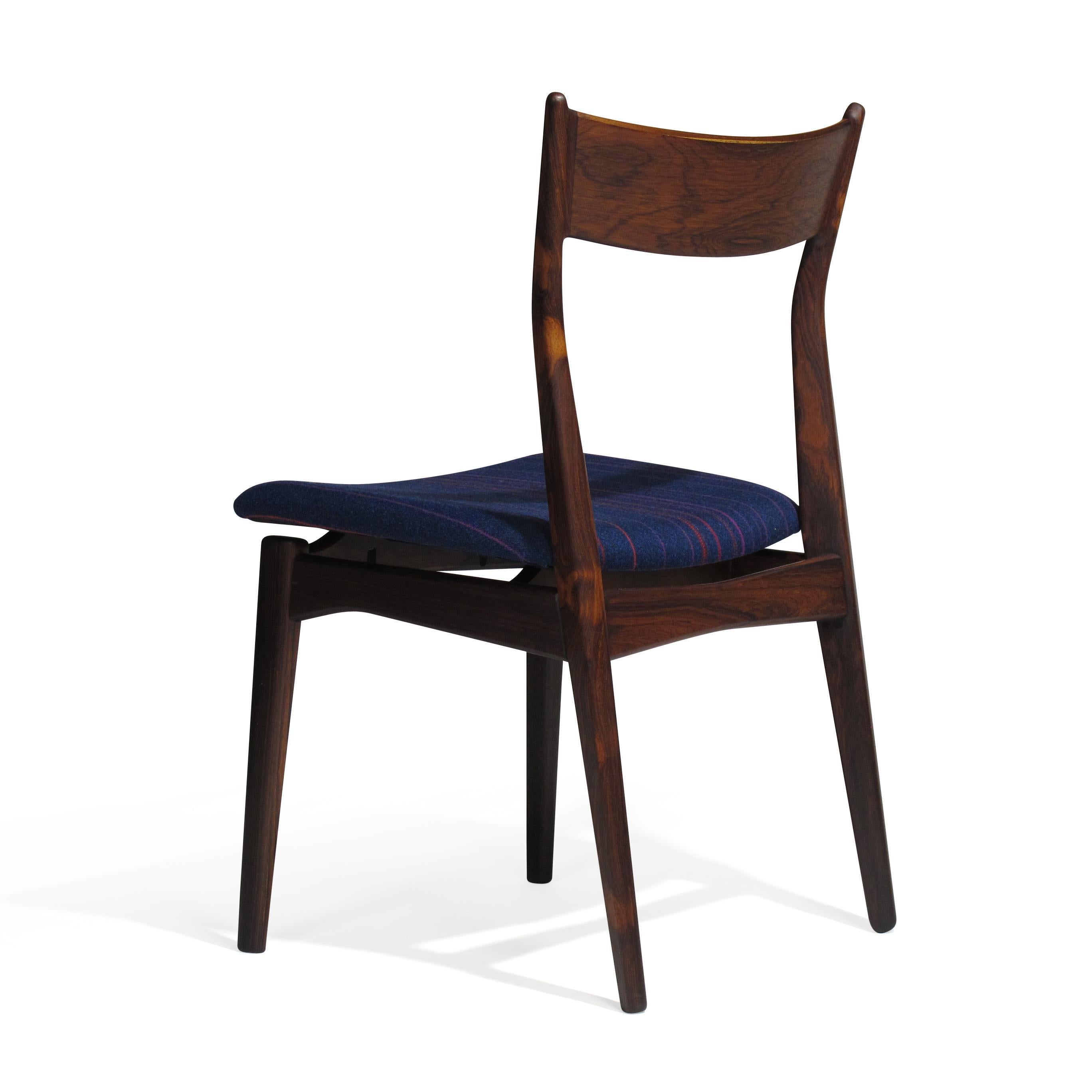 H.P. Hansen for Randers Danish Rosewood Dining Chairs In Excellent Condition In Oakland, CA