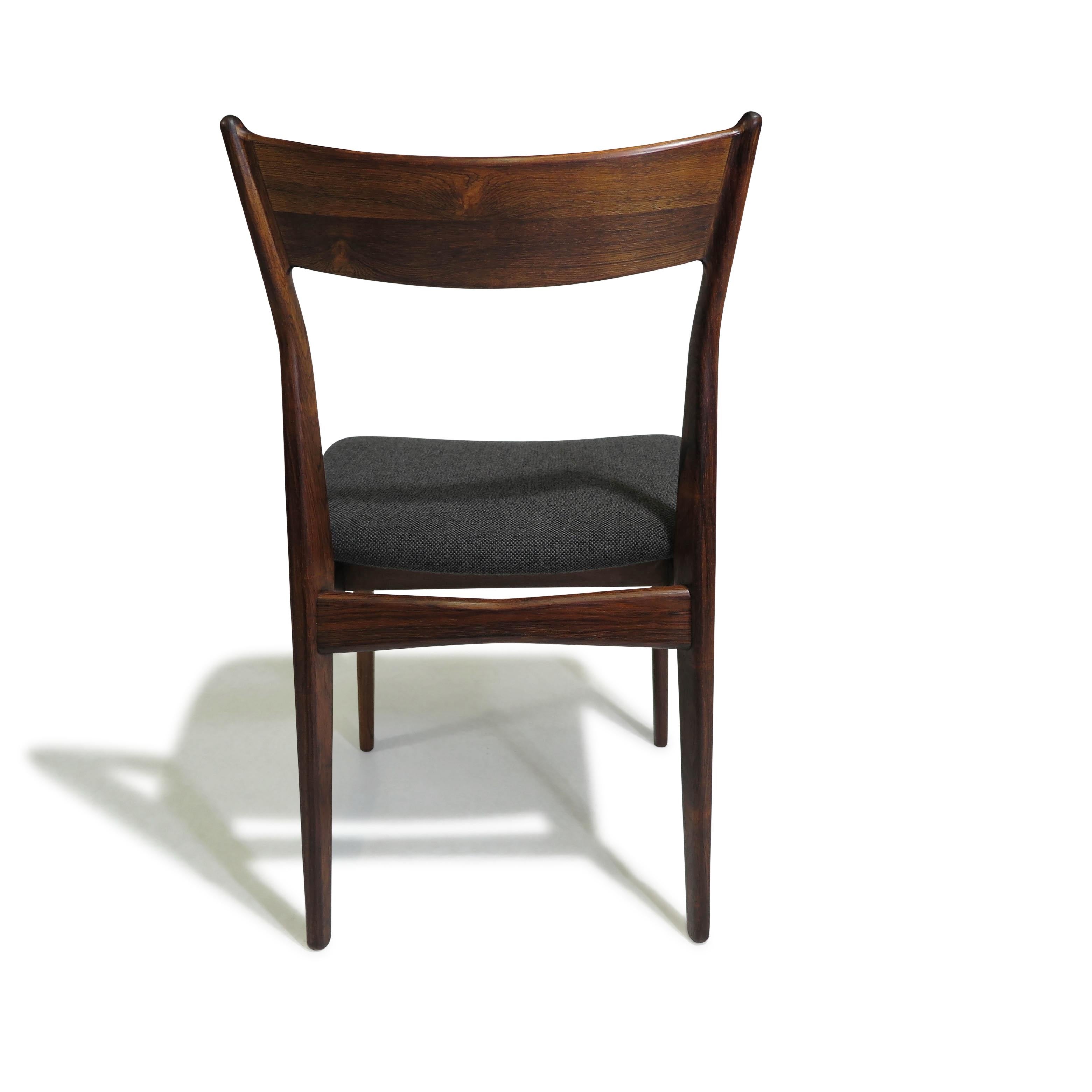 H.P. Hansen for Randers Danish Rosewood Dining Chairs For Sale 1