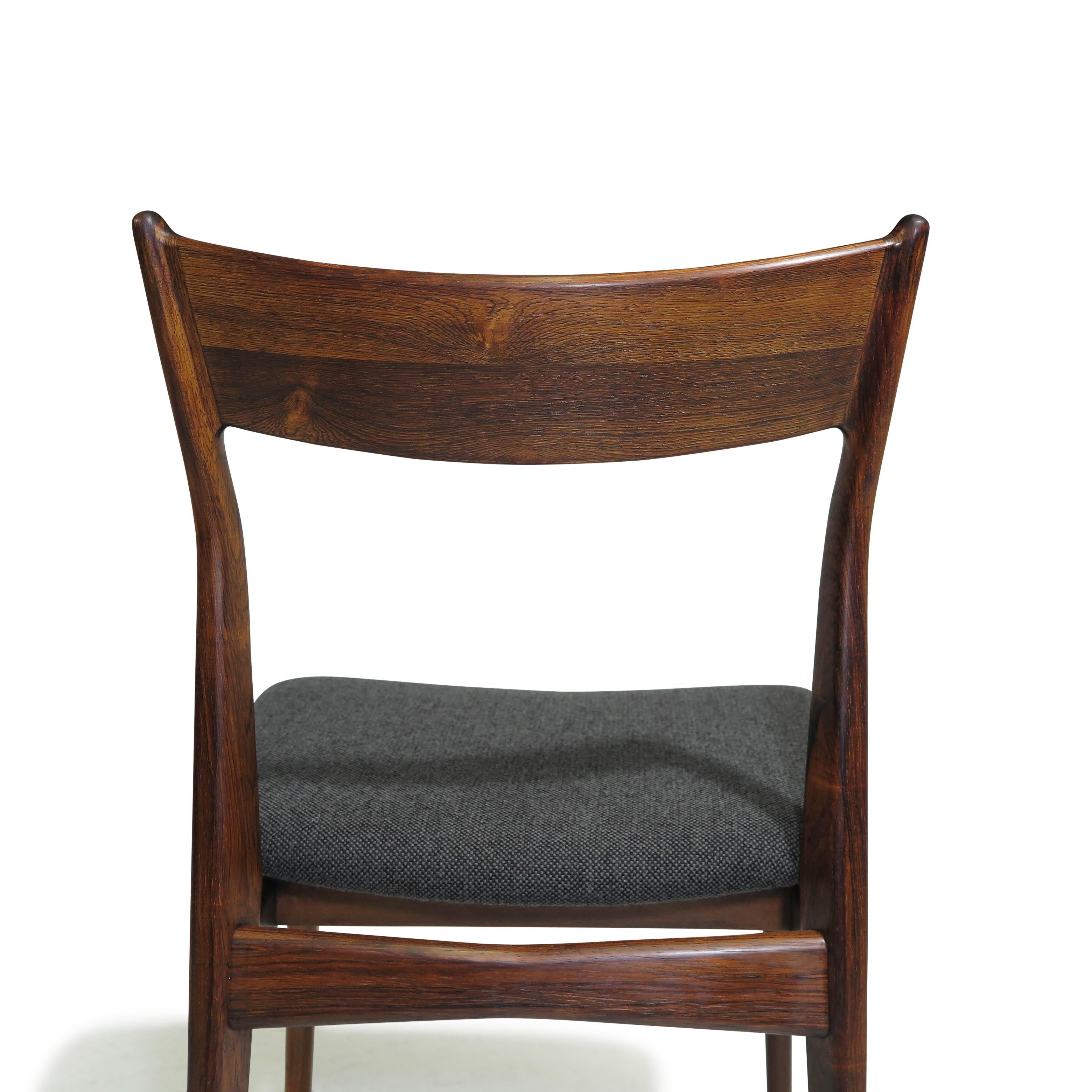 H.P. Hansen for Randers Danish Rosewood Dining Chairs For Sale 2