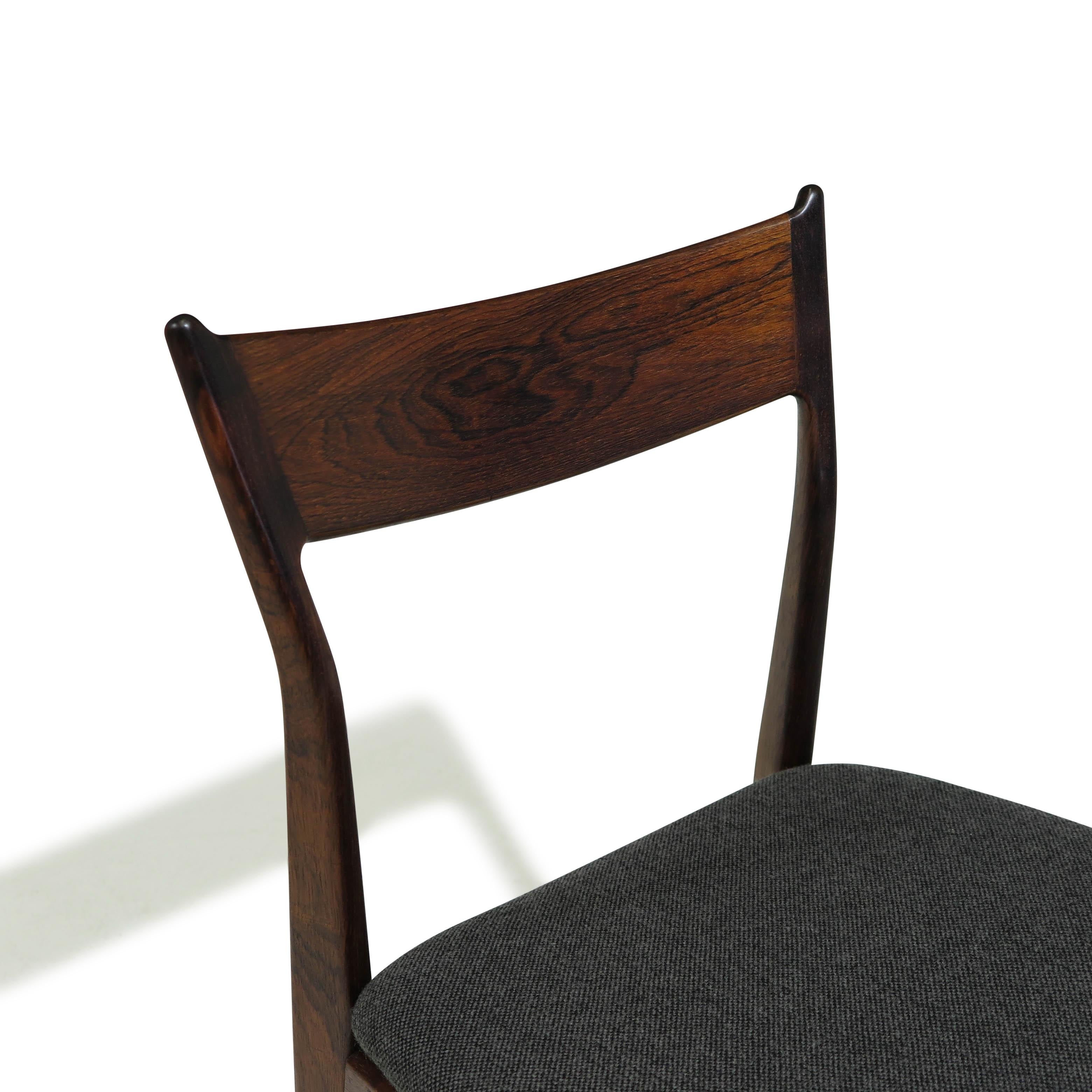 H.P. Hansen for Randers Danish Rosewood Dining Chairs For Sale 3
