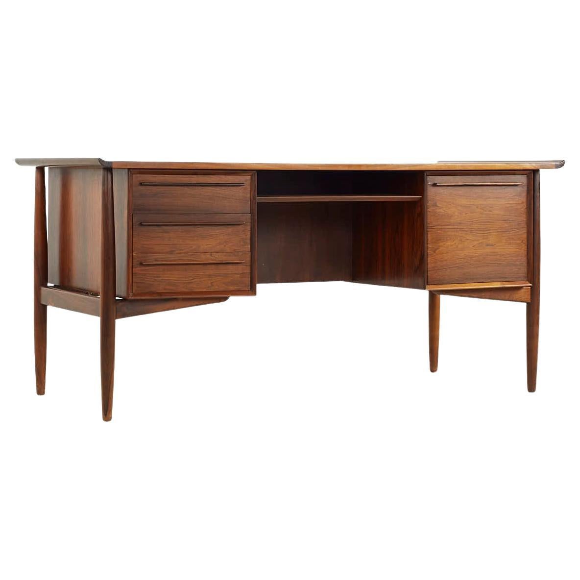 Danish MidCentury Modern Rosewood Executive Desk with Hidden Compartment at 1stDibs executive