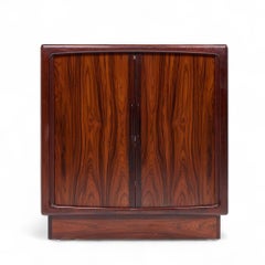 HP Hansen Mid Century Danish Rosewood Tambour Door Armoire