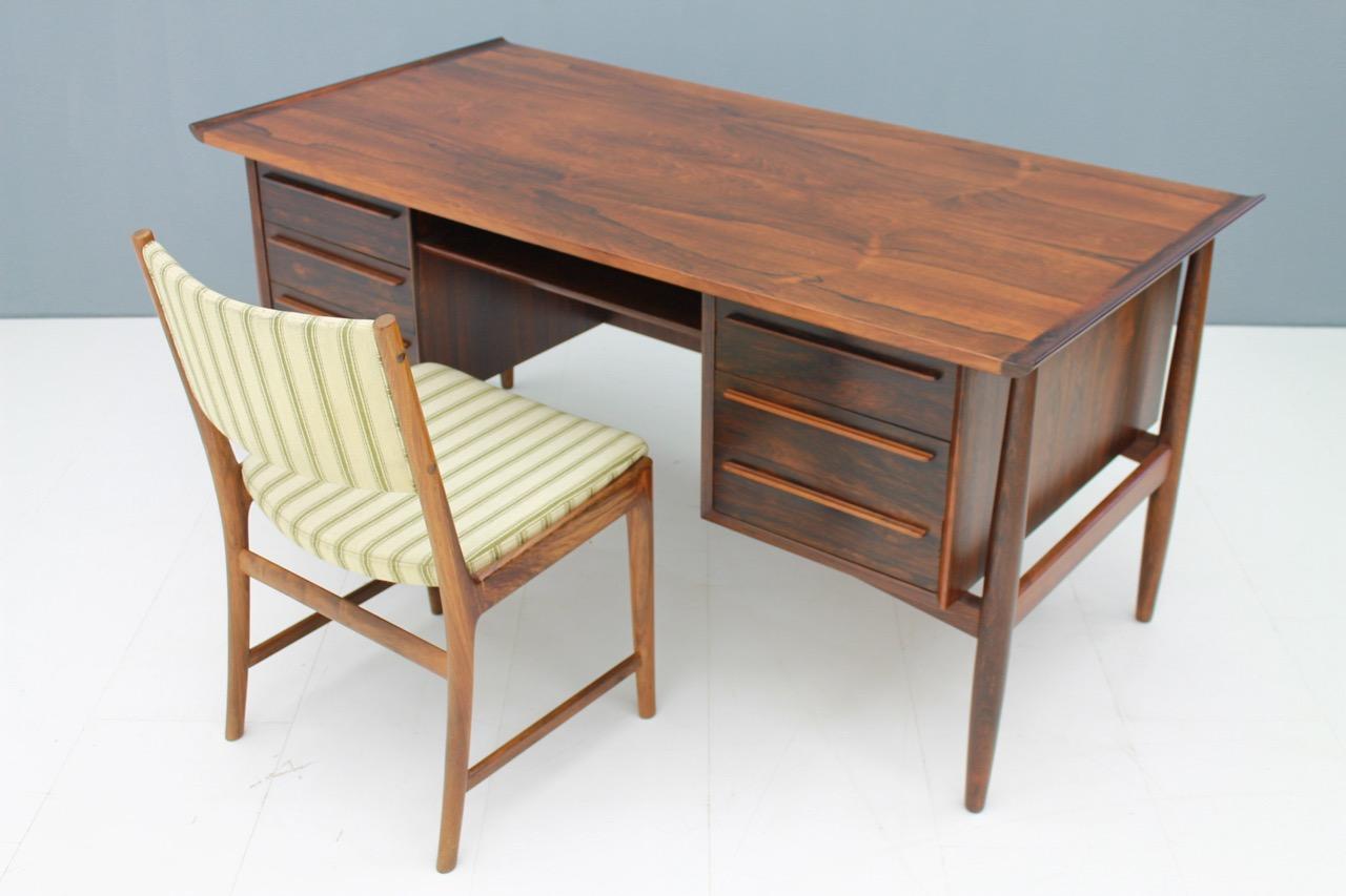 H.P. Hansen Rosewood Writing Desk Denmark, 1960s 4