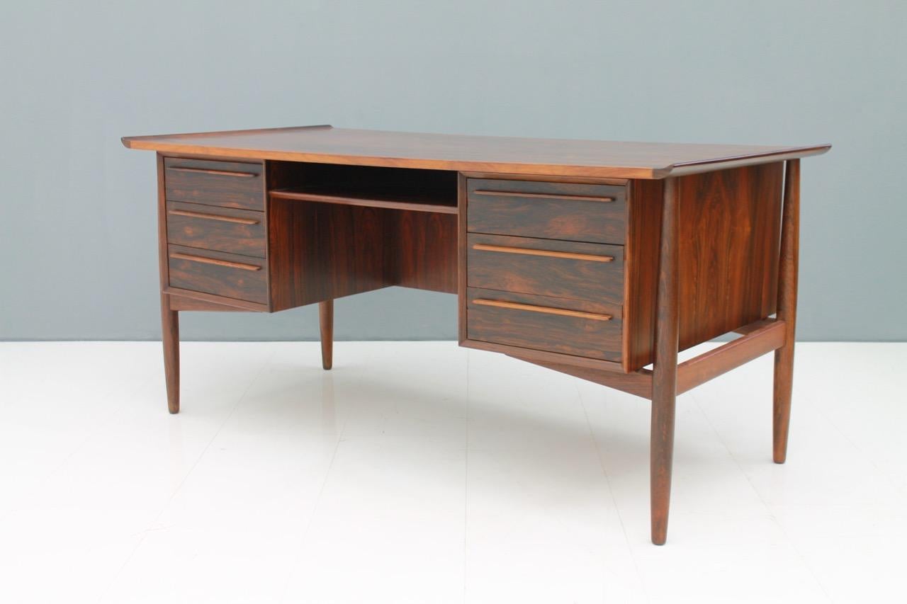 H.P. Hansen Rosewood Writing Desk Denmark, 1960s 5