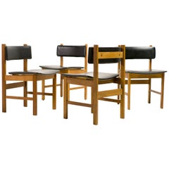 H.P. Hansen Set of Four Danish Architectural Dining Chairs