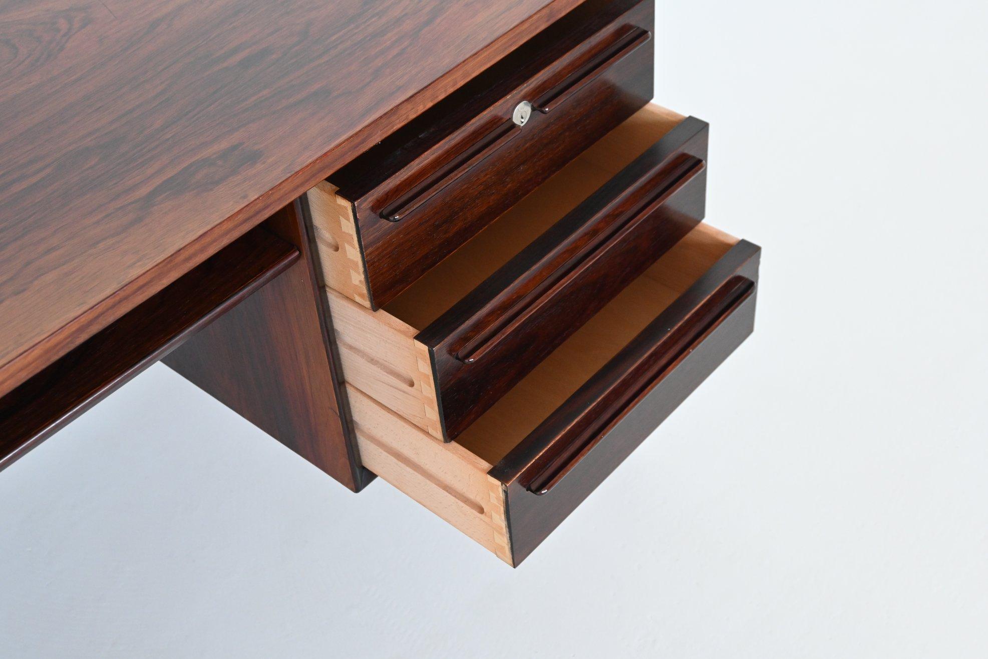 H.P. Hansen symmetric writing desk in rosewood Arne Vodder Denmark 1960 7