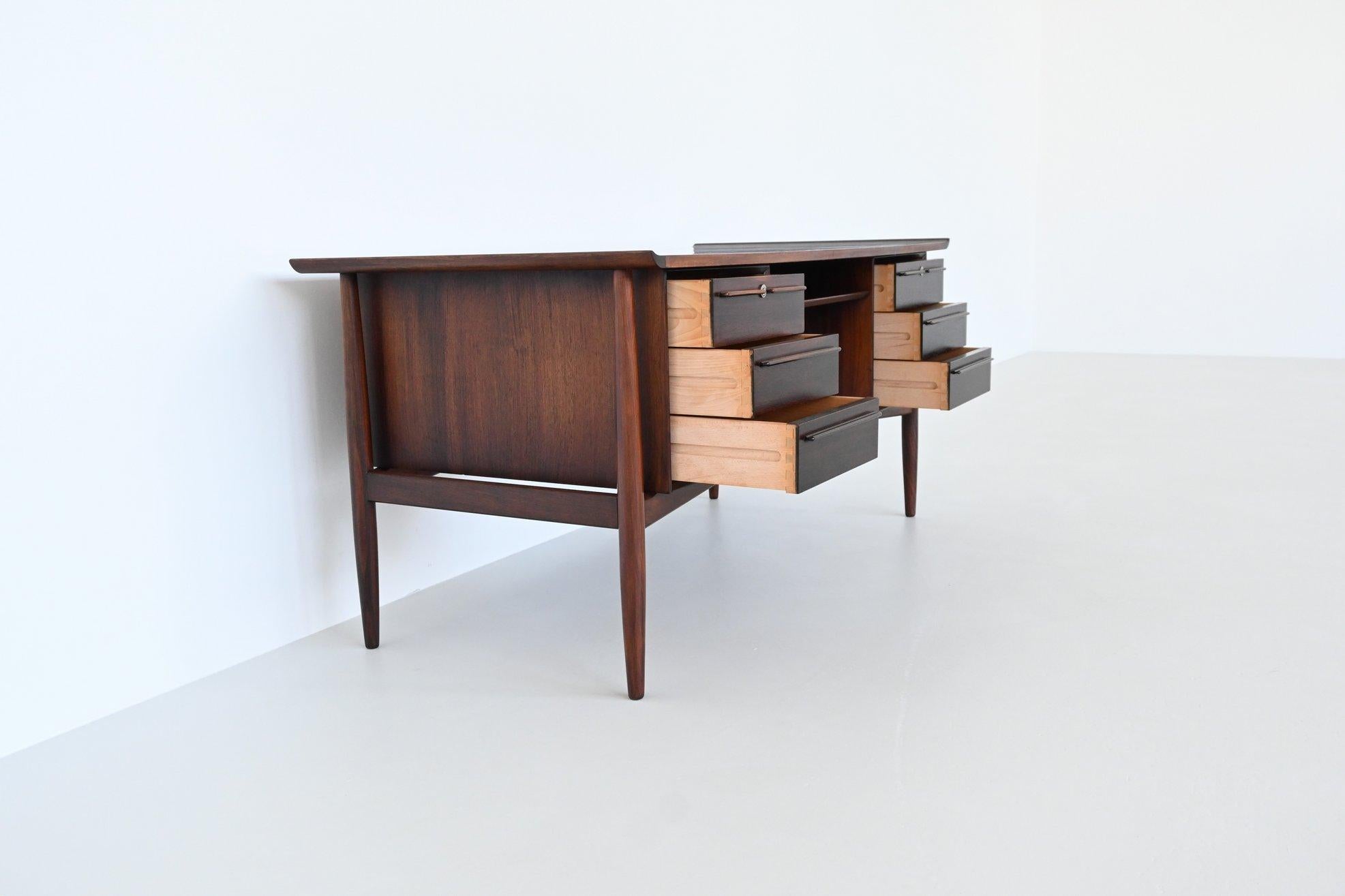 H.P. Hansen symmetric writing desk in rosewood Arne Vodder Denmark 1960 8