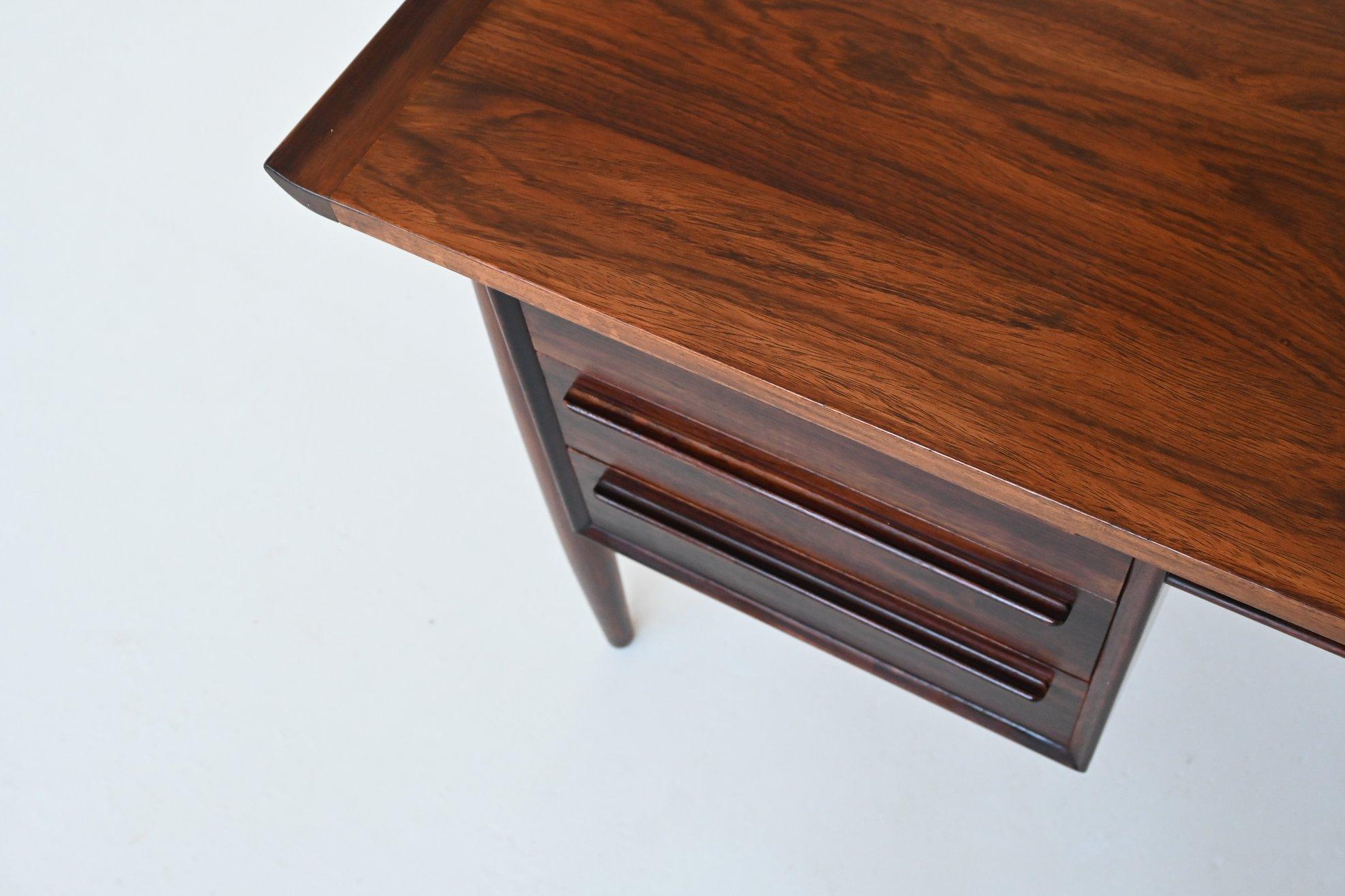 H.P. Hansen symmetric writing desk in rosewood Arne Vodder Denmark 1960 2