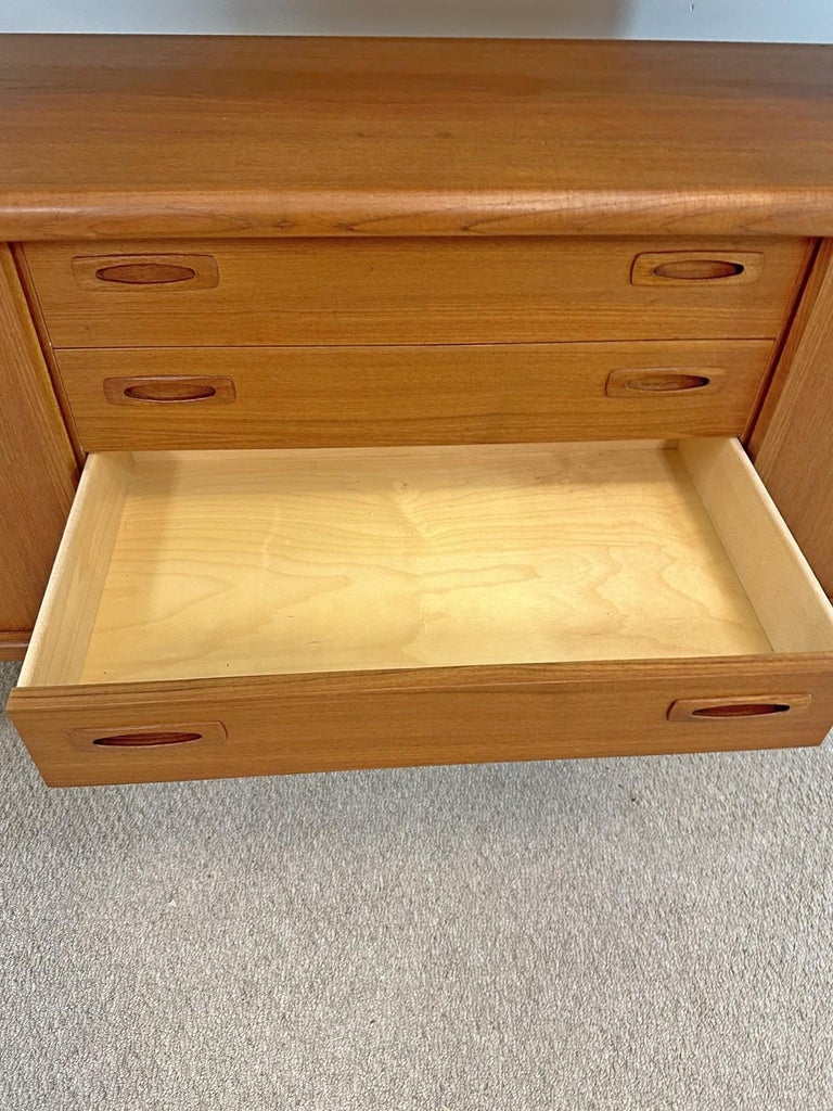 H.P. Hansen Teak Credenza with Hutch For Sale at 1stDibs