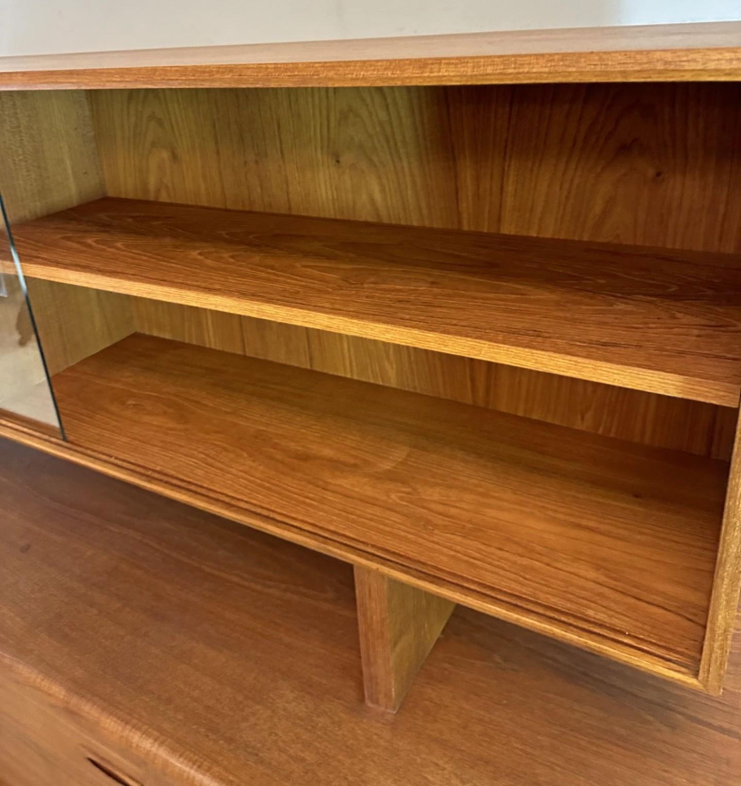 H.P. Hansen Teak Credenza with Hutch In Good Condition For Sale In Toledo, OH