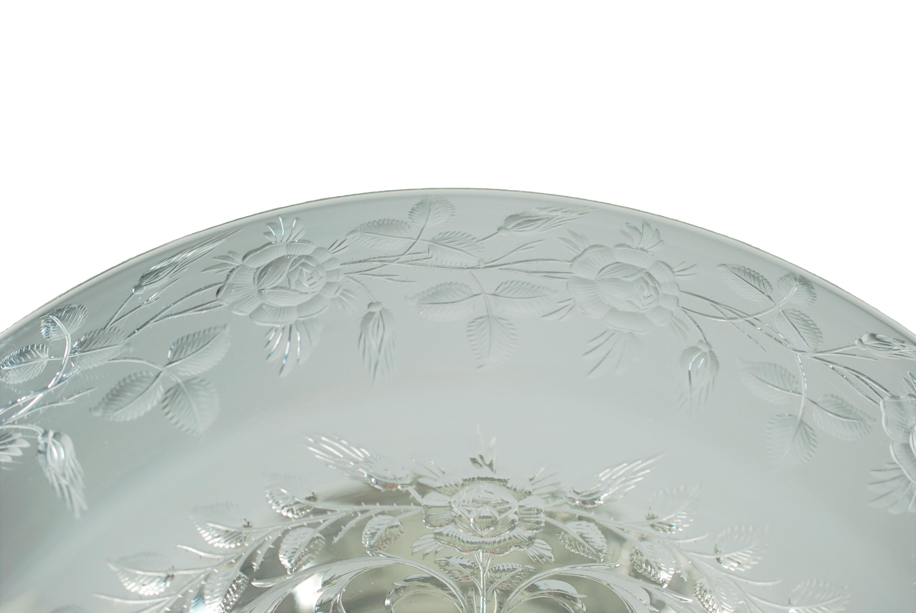 Other HP Sinclaire Engraved Glass Centerpiece Bowl with Gorham Sterling Repousse Base For Sale