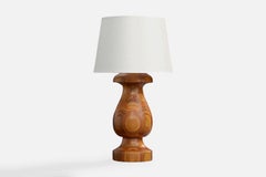 HP Svarvkonst, Table Lamp, Wood, Sweden, 1970s