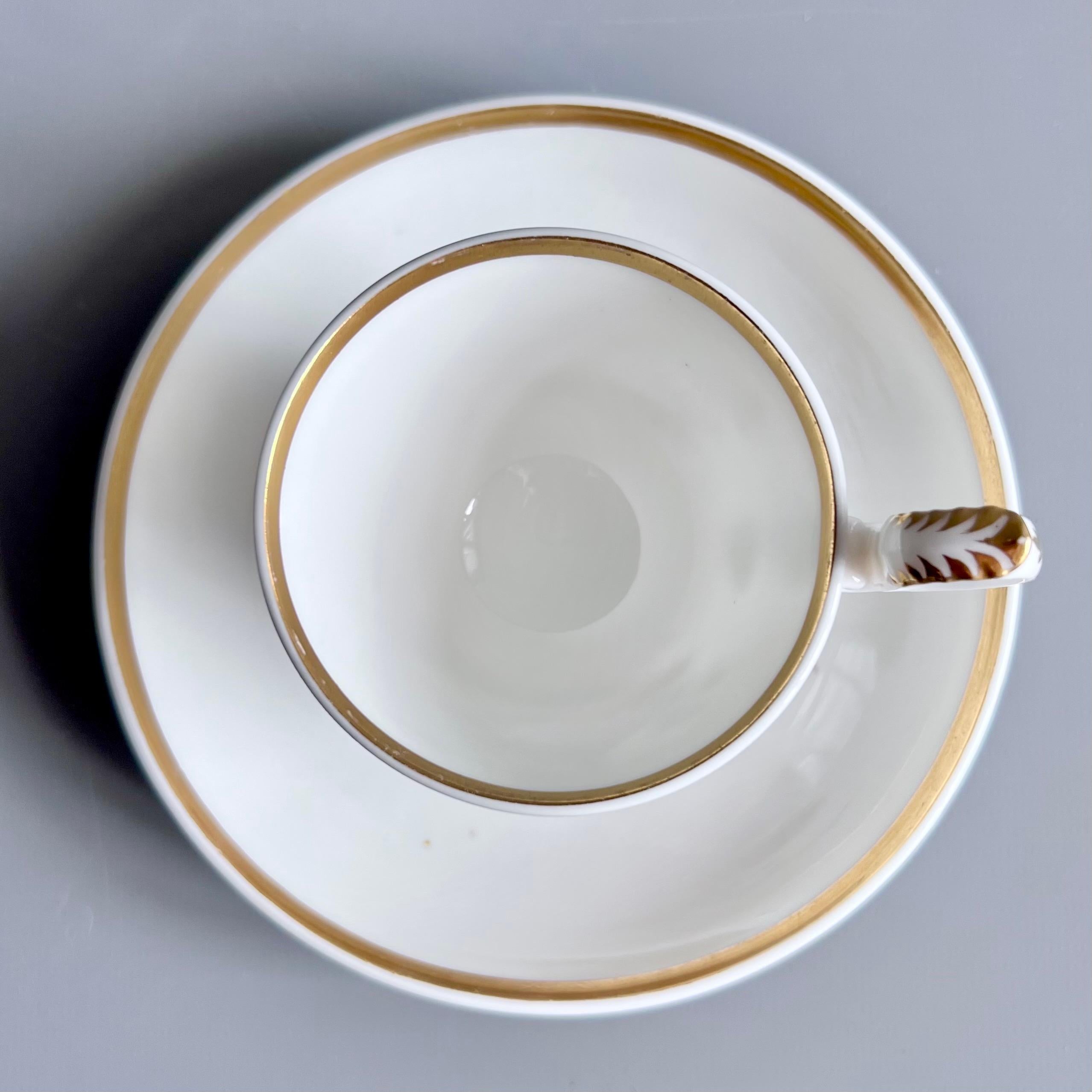Tasse à café H&R Daniel, forme simple, blanc avec paysage, 1825-1830 Bon état - En vente à London, GB