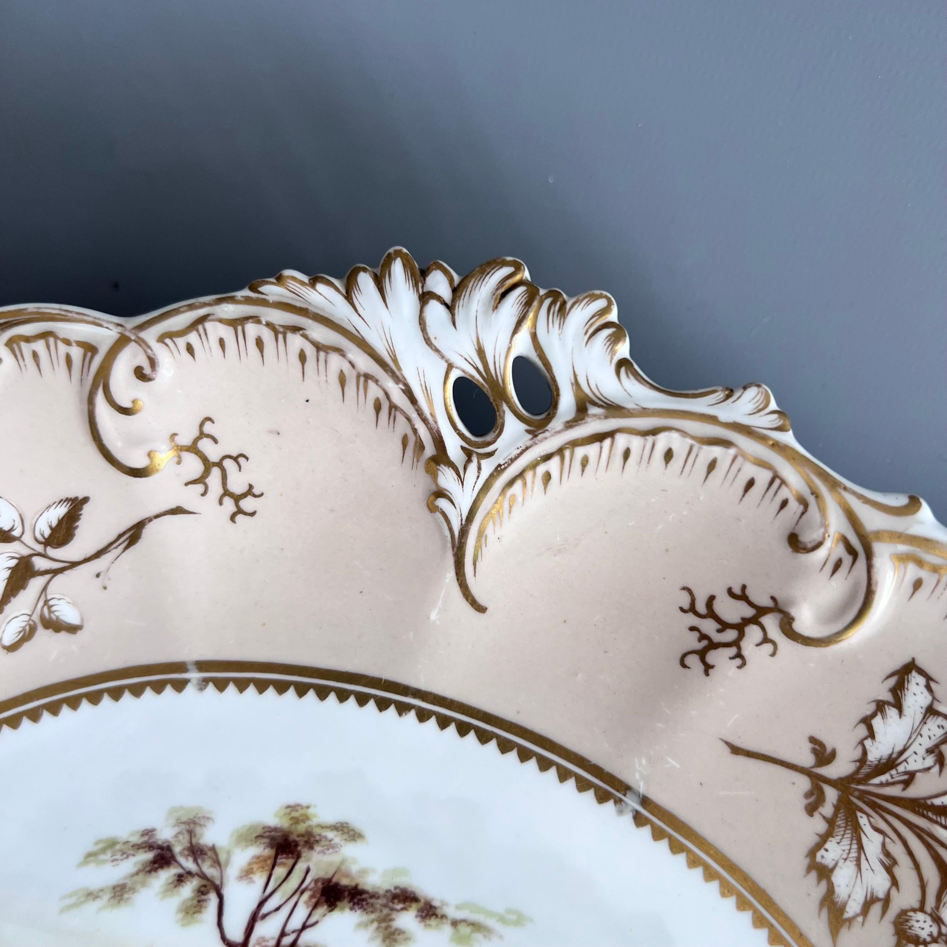 H&R Daniel Pareja de compases bajos, forma de reina, gris, paisajes con nombre, ca 1838 en venta 6