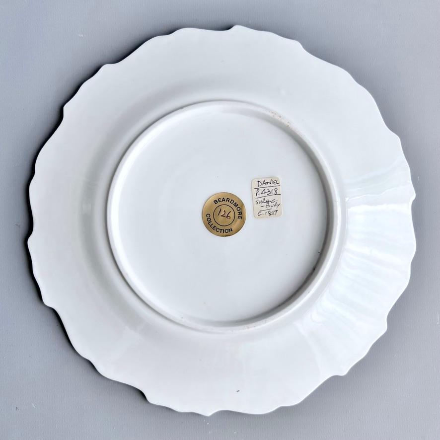H&R Daniel Plate, Shrewsbury Shape, Peach, Flowers and Tooled Gilt, ca 1827 7